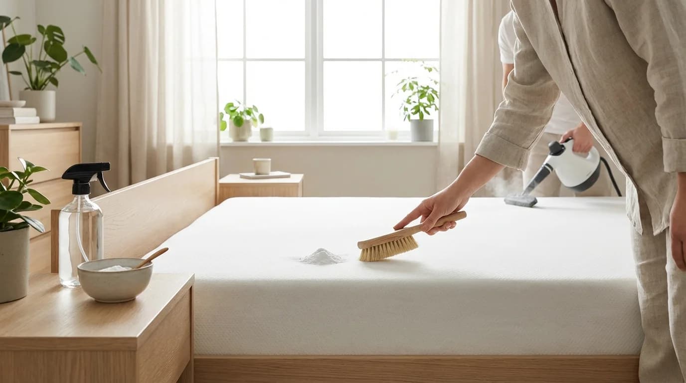 Fräscha upp madrass — kvalster, lukt och fläckar