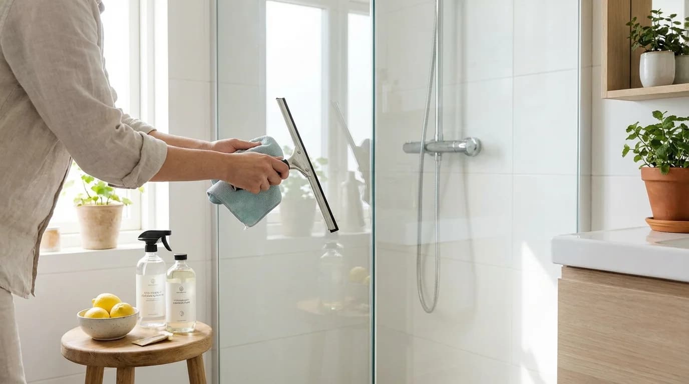 Rengöra duschvägg utan ränder — så får du glasklara ytor varje gång