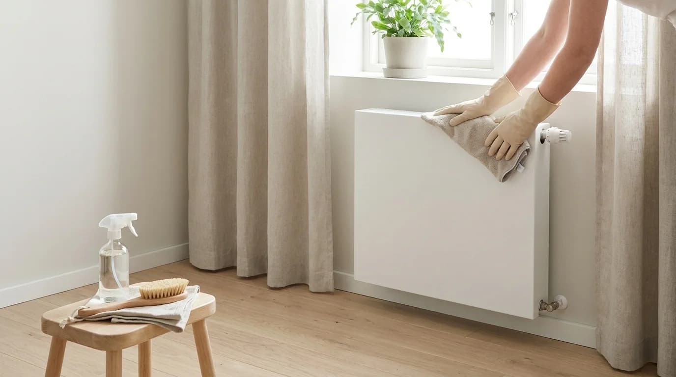 Rengöra element och radiatorer — bli av med bränt damm-lukten i höst
