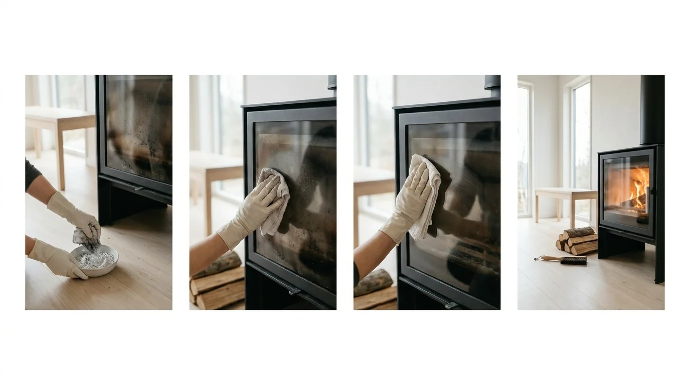 Rengöra kaminglas — askmetoden som gör sotigt glas klart igen
