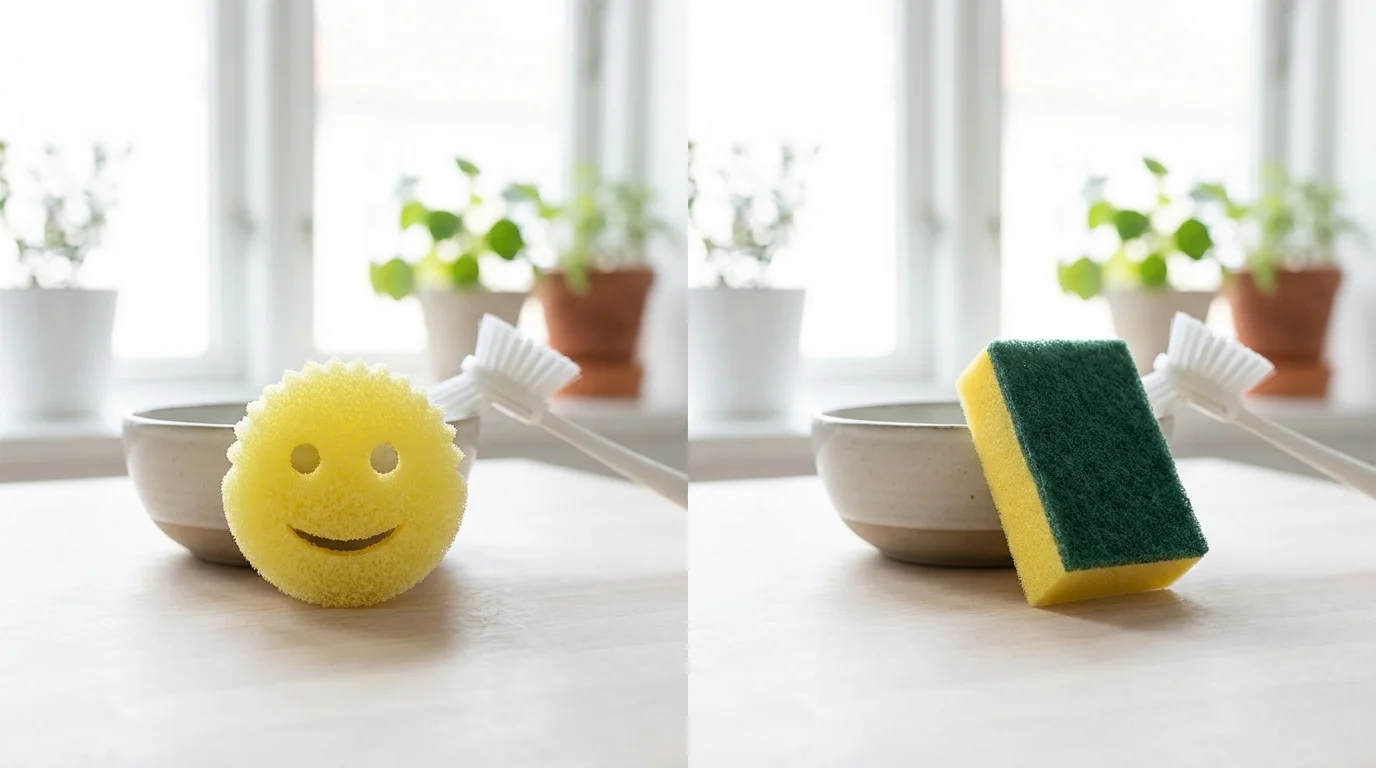 Scrub Daddy vs vanlig disksvamp — är smiley-svampen värd priset?