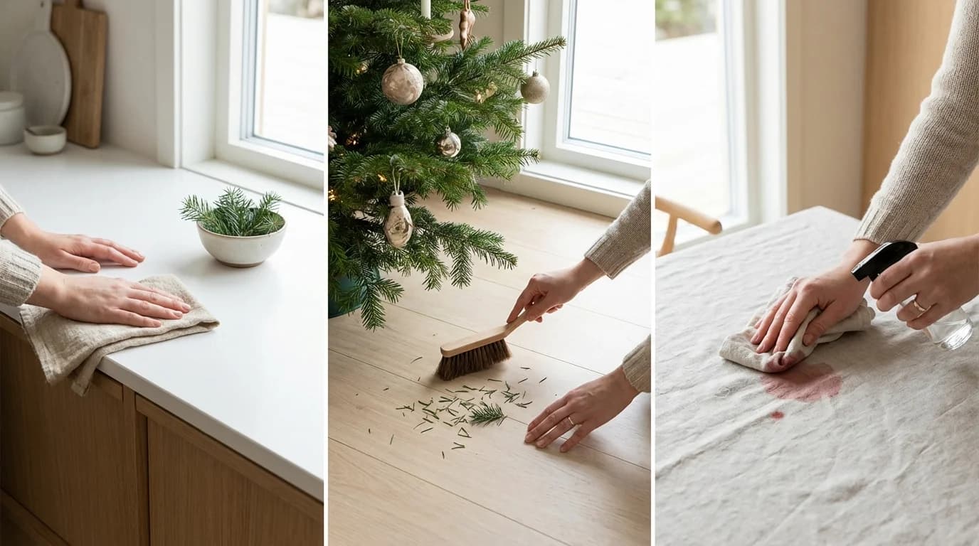 Städa inför jul: så hanterar du gäster, gran och glöggfläckar
