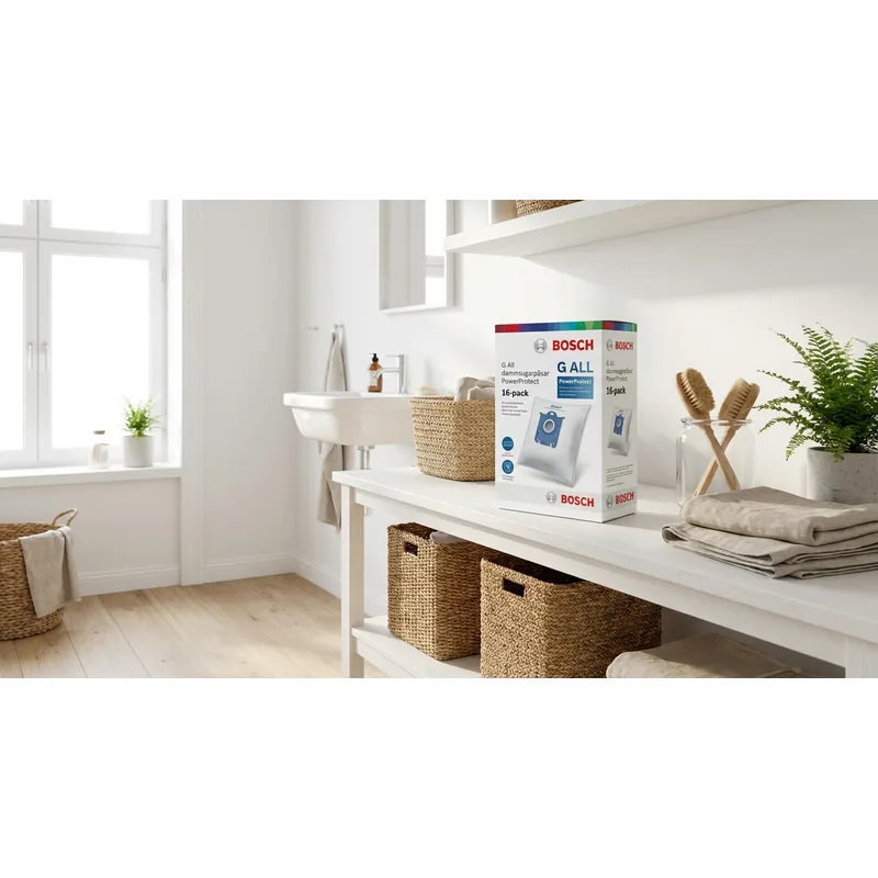 BOSCH HOUSEHOLD Bosch G All dammsugarpåsar PowerProtect, 16-pack — Miljöbild