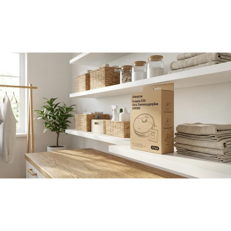 DREAME Dreame E30 Ultra Dammsugarpåse MRDB8, 3-Pack — Miljöbild