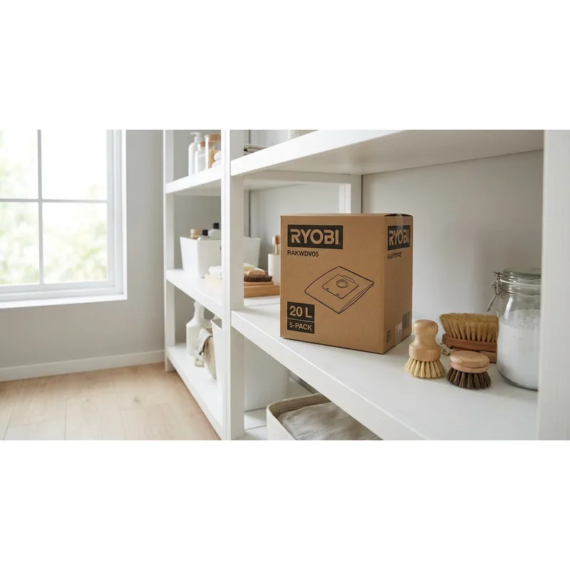 RYOBI Ryobi dammsugarpåsar 20 liter RAKWDV05, 5-pack — Miljöbild
