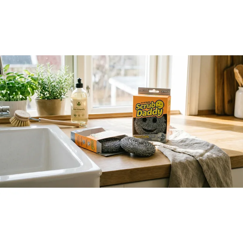 SCRUB DADDY Scrub Daddy rengöringssvamp Scour Daddy Steel, 2-pack — Miljöbild