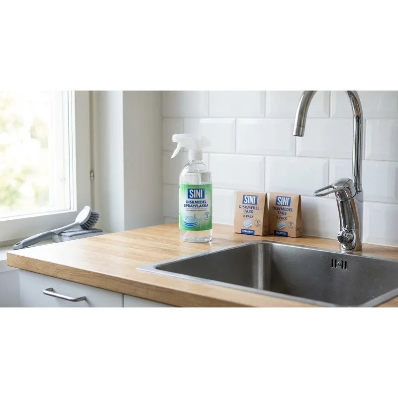 SINI Sini diskmedel sprayflaska och 2 tabs, startset — Miljöbild
