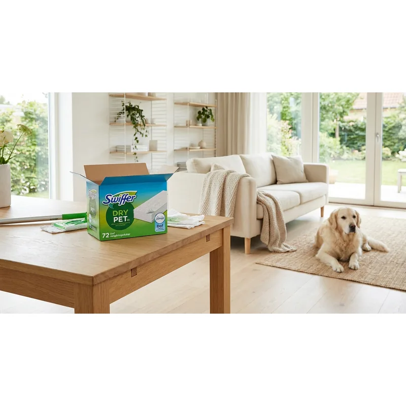 SWIFFER Swiffer Dry Pet refill rengöringsdukar med doft, 72-pack — Miljöbild