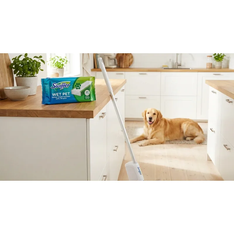 SWIFFER Swiffer Wet Pet fuktiga rengöringsdukar refill, 40-pack — Miljöbild
