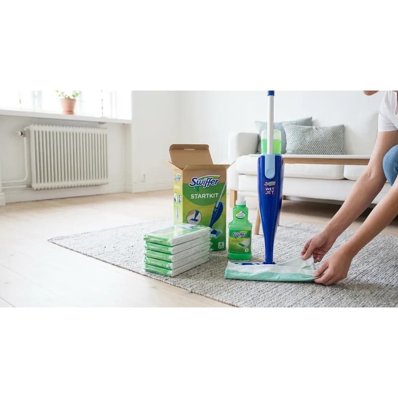 SWIFFER Swiffer Wet Startkit mopp med 6 våta dukar — Miljöbild