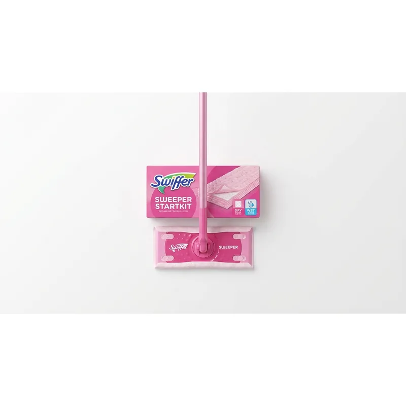 Swiffer Sweeper Startkit mopp och golvdukar, rosa