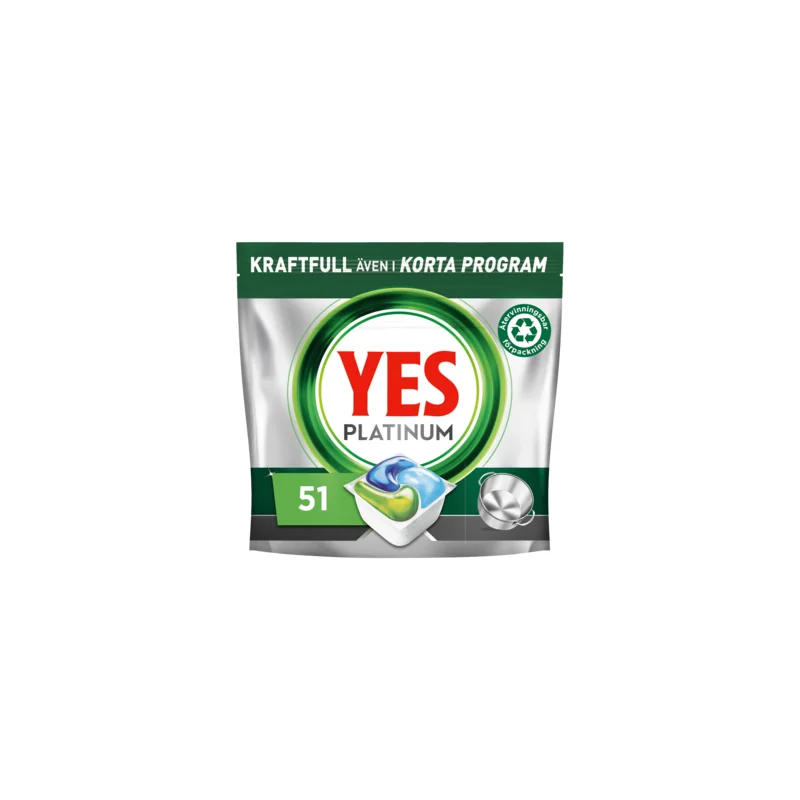 YES Yes Platinum All In One maskindiskmedel, 51-pack