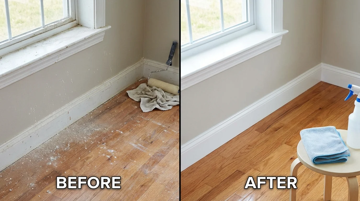 Före och efter — Rengöra efter renovering byggdamm och färg — så blir hemmet rent igen
