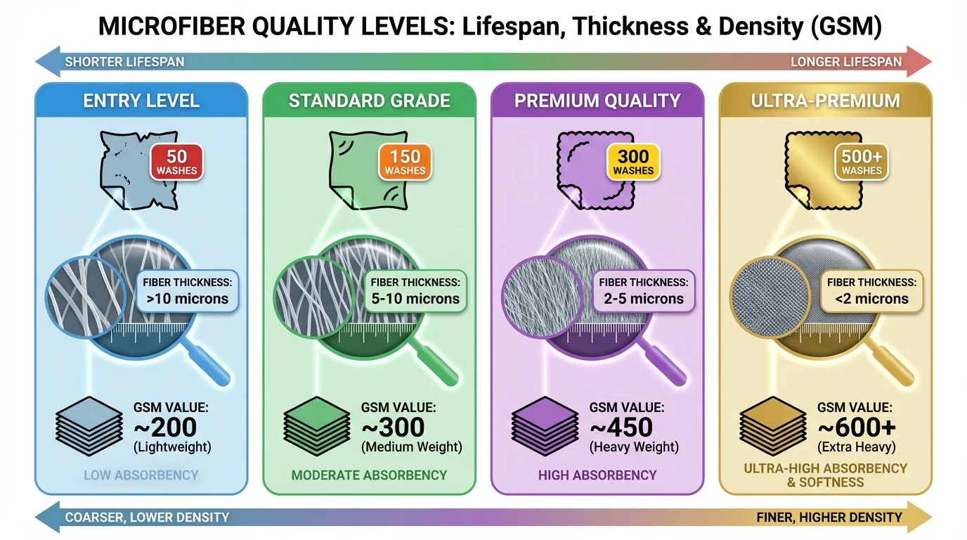 Jämförelse av mikrofiberkvalitet och livslängd